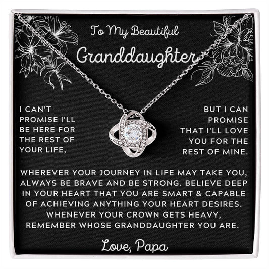 Gift for Granddaughter, from Papa, Love Knot Necklace