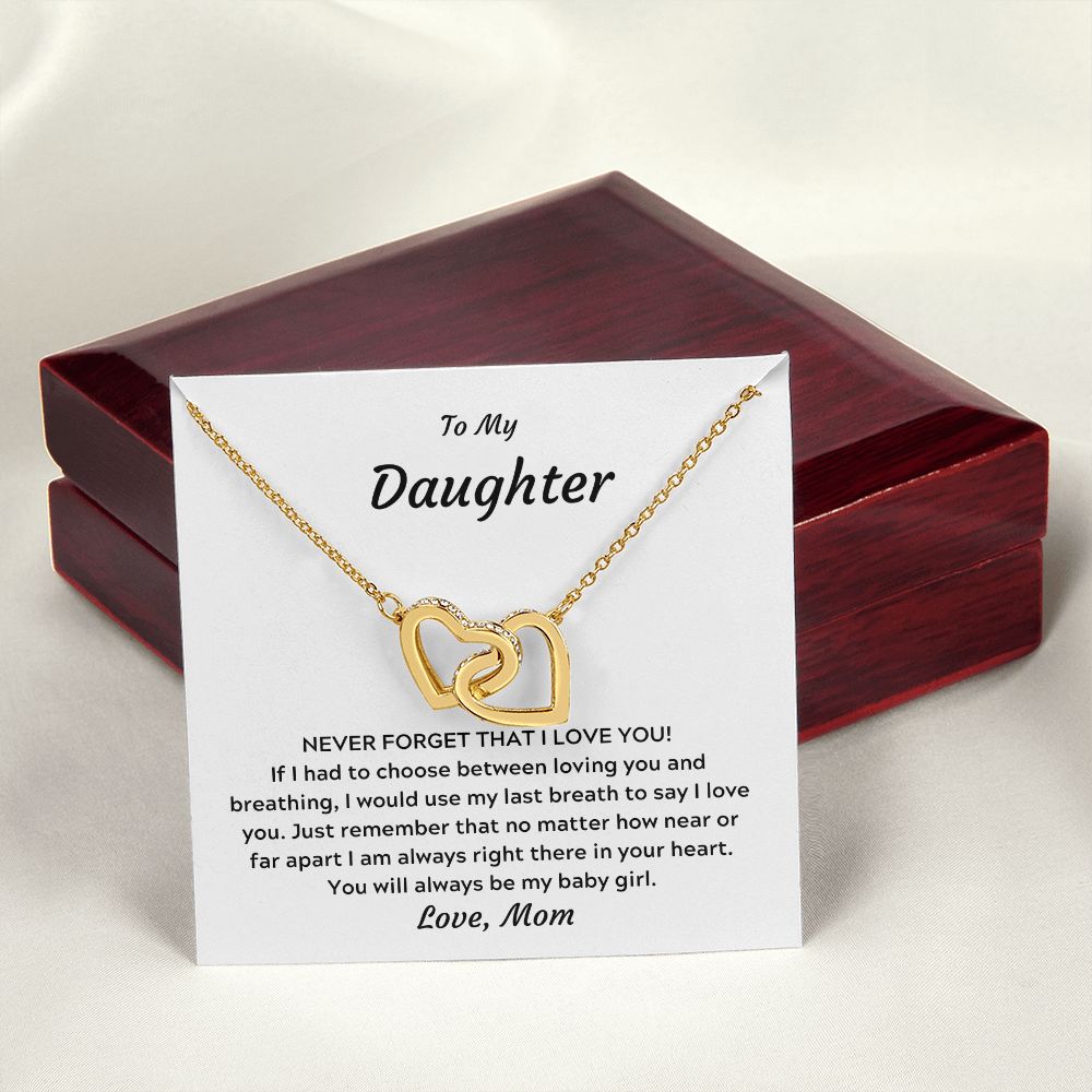 Gift to daughter from Mom-Never forget that I love you- Interlocking H –  FRESH FAMILY GIFT