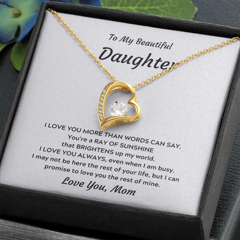 Mother and Daughter Forever Love Necklace Mum Heart Mummy Family